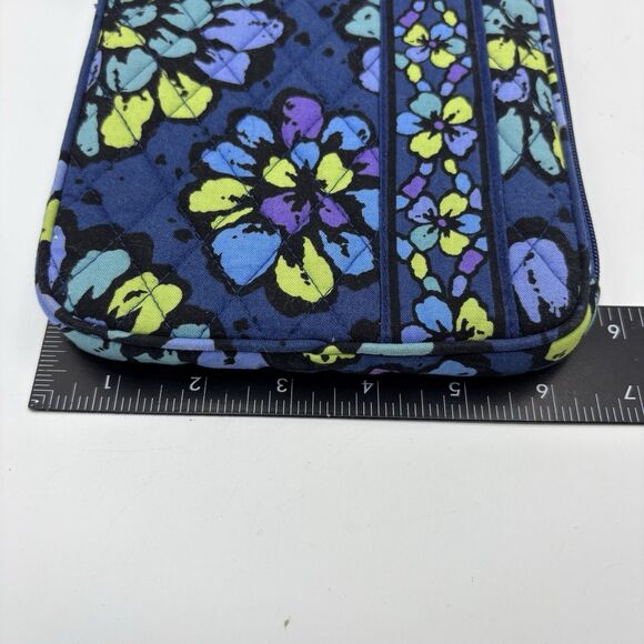 Vera Bradley Tablet iPad E Reader Kindle Sleeve Indigo Pop Blue Padded Zipper - Picture 3 of 7